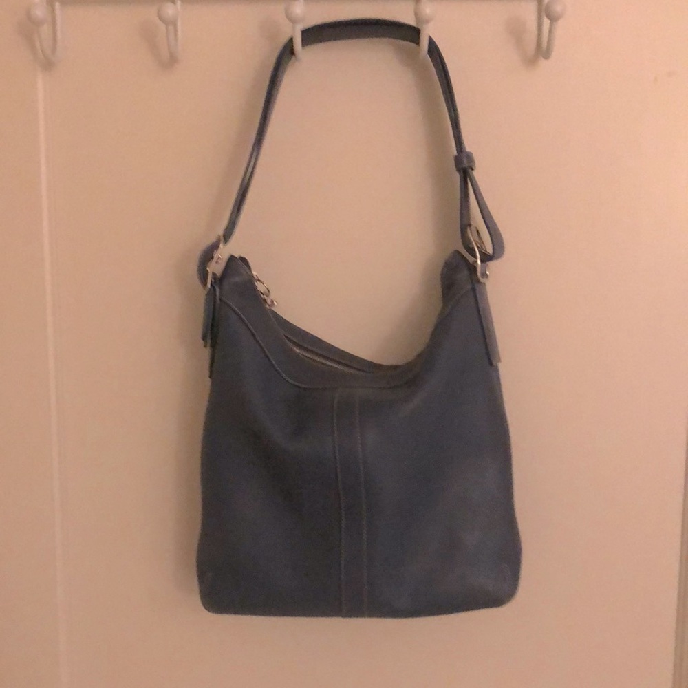 Cornflower blue coach shoulder bag